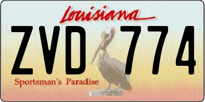 LA license plate ZVD774