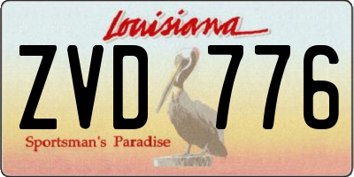 LA license plate ZVD776