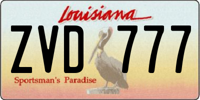 LA license plate ZVD777