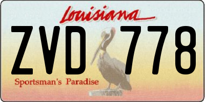 LA license plate ZVD778