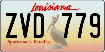 LA license plate ZVD779