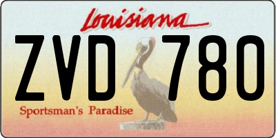LA license plate ZVD780