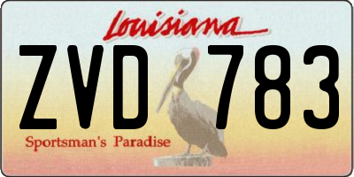 LA license plate ZVD783