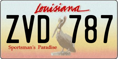LA license plate ZVD787