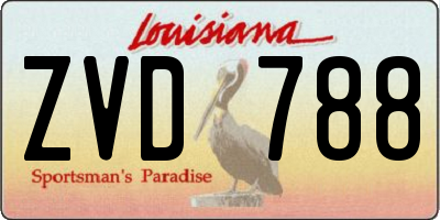 LA license plate ZVD788