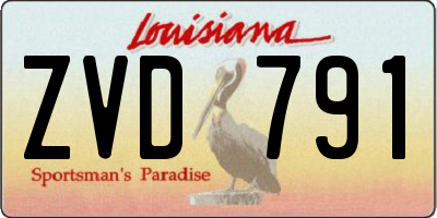 LA license plate ZVD791