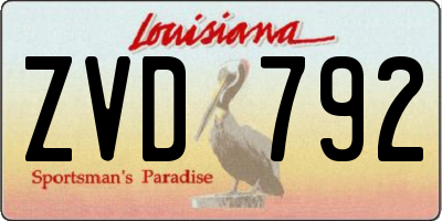 LA license plate ZVD792
