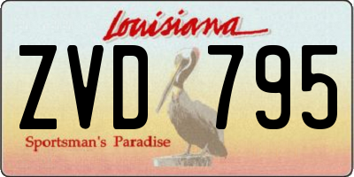LA license plate ZVD795