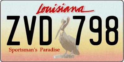 LA license plate ZVD798