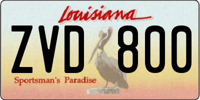 LA license plate ZVD800