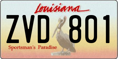 LA license plate ZVD801