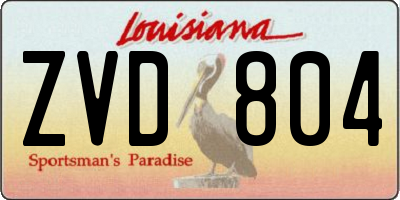 LA license plate ZVD804