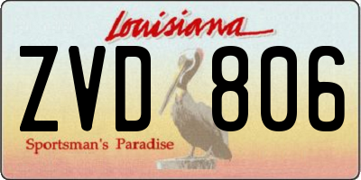 LA license plate ZVD806