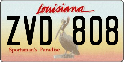 LA license plate ZVD808