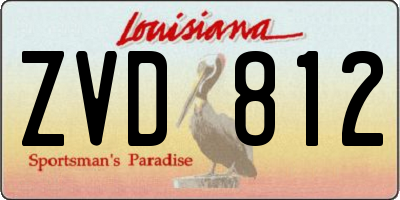 LA license plate ZVD812