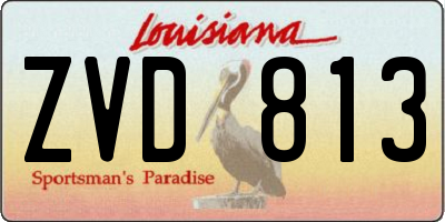 LA license plate ZVD813