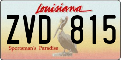 LA license plate ZVD815