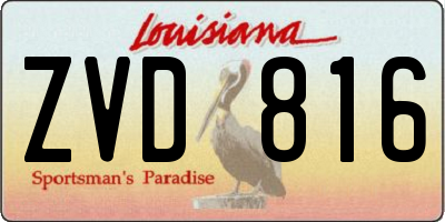 LA license plate ZVD816