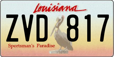 LA license plate ZVD817