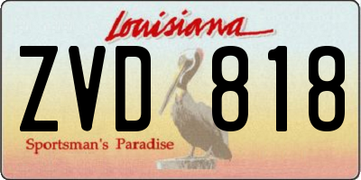 LA license plate ZVD818