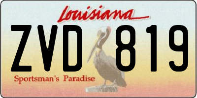 LA license plate ZVD819