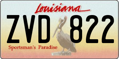 LA license plate ZVD822