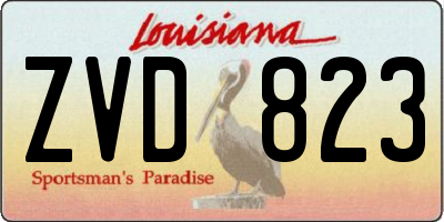 LA license plate ZVD823