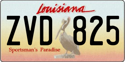 LA license plate ZVD825