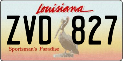 LA license plate ZVD827