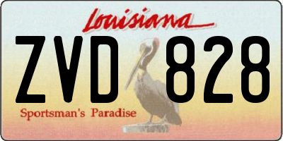 LA license plate ZVD828