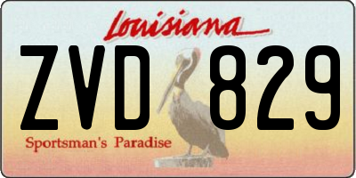 LA license plate ZVD829