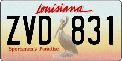 LA license plate ZVD831