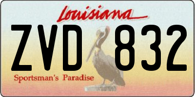 LA license plate ZVD832