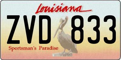 LA license plate ZVD833