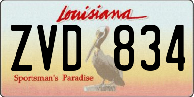 LA license plate ZVD834