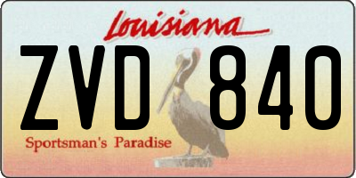 LA license plate ZVD840