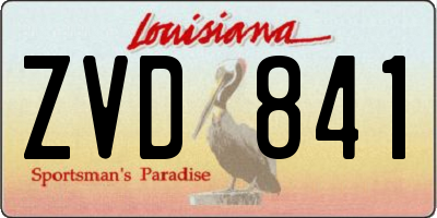 LA license plate ZVD841