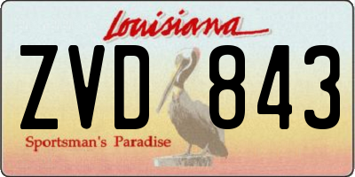 LA license plate ZVD843