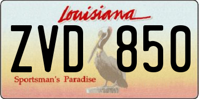 LA license plate ZVD850