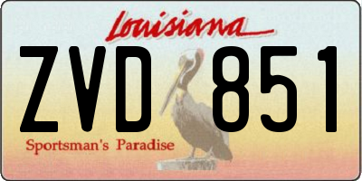 LA license plate ZVD851