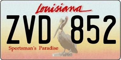 LA license plate ZVD852