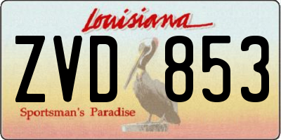 LA license plate ZVD853