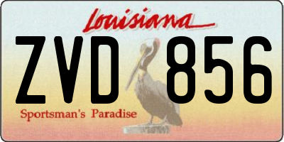 LA license plate ZVD856