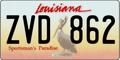 LA license plate ZVD862