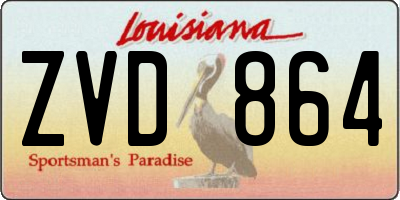 LA license plate ZVD864