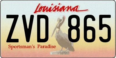 LA license plate ZVD865