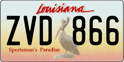 LA license plate ZVD866