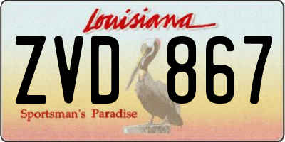 LA license plate ZVD867