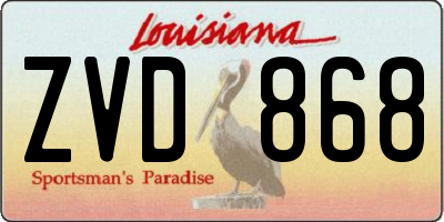 LA license plate ZVD868