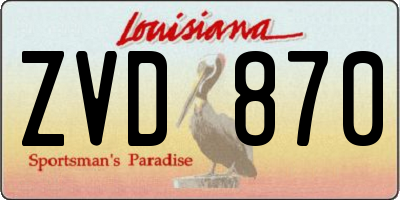 LA license plate ZVD870